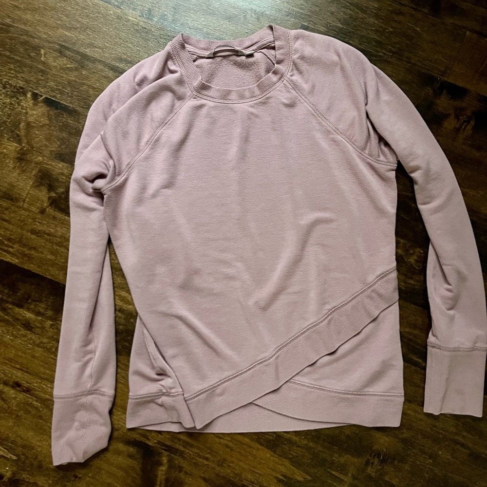 Athleta Mauve Pink Purple Blush Crossover Sweatshirt Size S